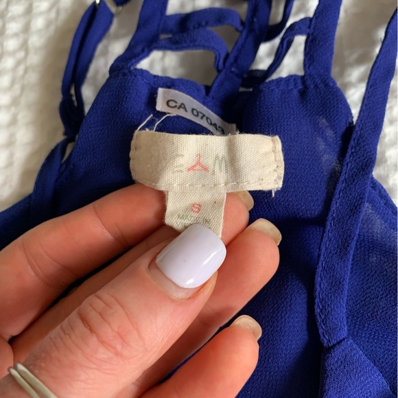 Blue Chiffon Tank, size Small - Picture 4 of 4